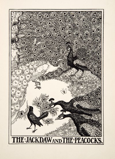 Le Choucas et les Paons, de Cent Fables d