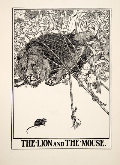 Le Lion et la Souris, tiré de Cent fables d