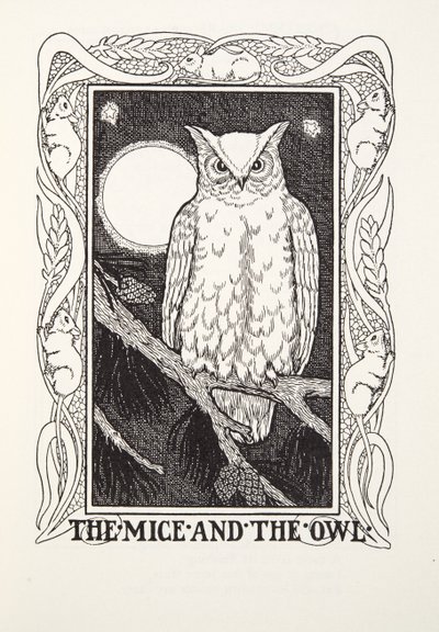 Les Souris et la Chouette, des Fables de Fontaine, pub. 1905 - Percy J. Billingshurst