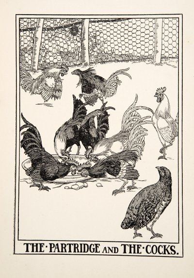 La Perdrix et les Coqs, de Cent Fables d
