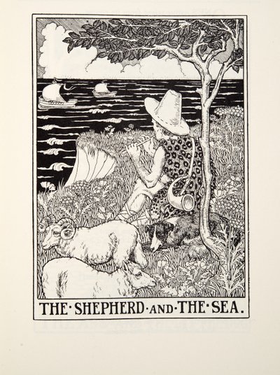 Le Berger et la Mer, des Fables de La Fontaine, pub. 1905 - Percy J. Billingshurst
