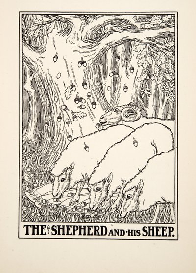 Le berger et ses moutons, de Cent fables d