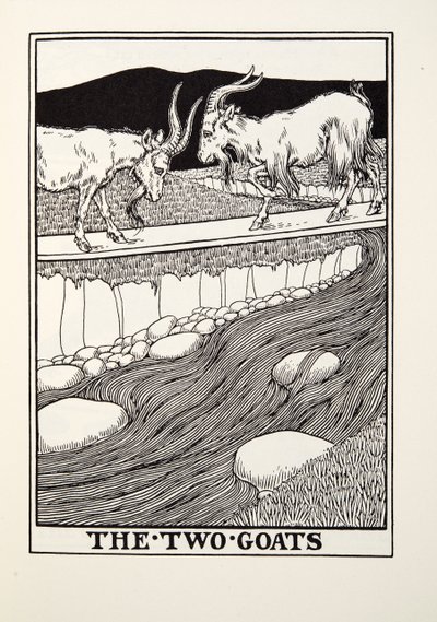 Les Deux Chèvres, des Fables de Fontaine, pub. 1905 - Percy J. Billingshurst