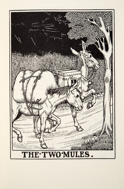 Les Deux Mulets, des Fables de La Fontaine, pub. 1905 - Percy J. Billingshurst