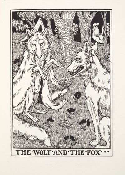 Le Loup et le Renard, des Fables de Fontaine, pub. 1905 - Percy J. Billingshurst