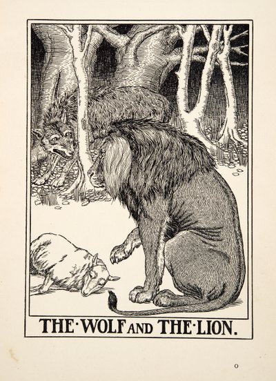 Le loup et le lion, de Cent fables d