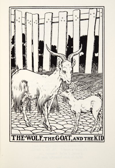 Le Loup, la Chèvre et le Chevreau, des Fables de Fontaine, pub. 1905 - Percy J. Billingshurst