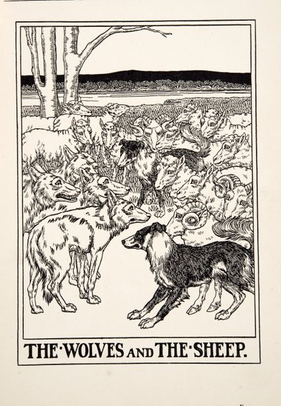 Les loups et les moutons, de Cent fables d