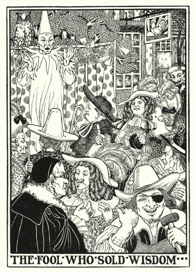 Fables de La Fontaine : Le fou qui vendait la sagesse (lithographie) - Percy James Billinghurst