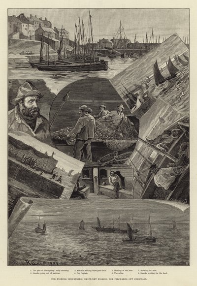 Nos industries de pêche : pêche au filet dérivant pour les pilchards au large de la Cornouaille - Percy Robert Craft