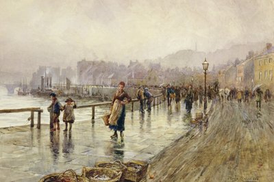 Un jour de pluie à Whitby (aquarelle sur papier) - Percy Robertson