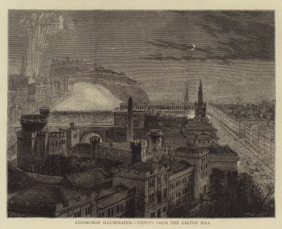 Édimbourg illuminée, vue depuis Calton Hill - Percy William Justyne
