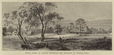 Raids indiens sur le Honduras britannique, les casernes à Orange Walk - Percy William Justyne