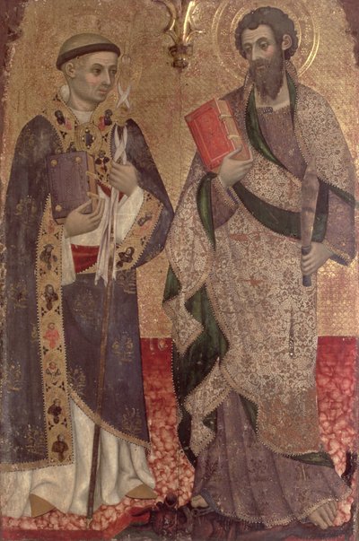 (détail) de Saint Barthélemy et Saint Bernard de Clairvaux du Retable du Couvent de Saint Dominique de Manresa - Pere Serra