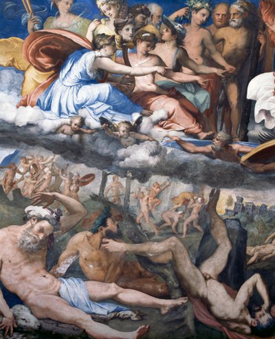 Chute des géants ou Jupiter lançant des éclairs sur des géants rebelles - Perino del Vaga