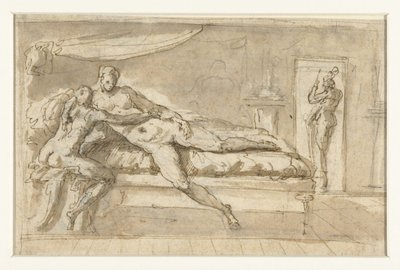 Amour et Psyché dans une pièce - Perino del Vaga (possibly)