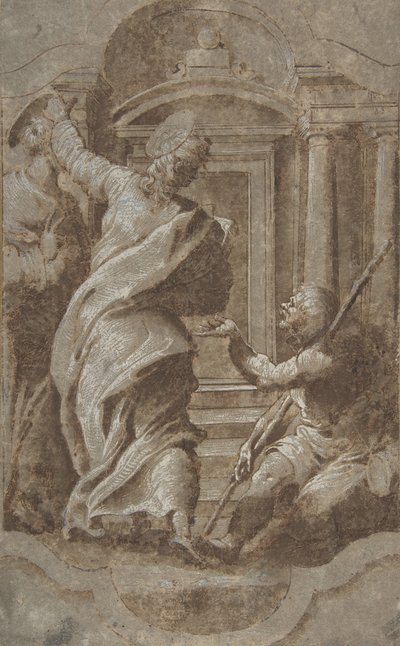 Saint Pierre et Saint Jean guérissant un infirme à la porte du Temple - Perino del Vaga