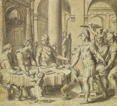 Le Banquet de Didon et Énée, modèle pour une tapisserie de la série Histoire d