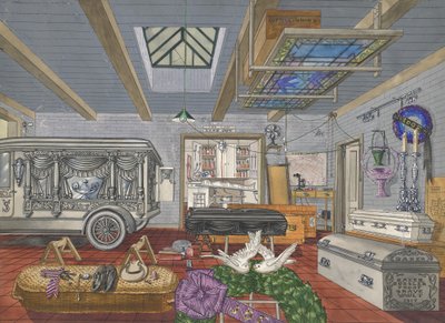 Garage de salon funéraire, 1917, 1935-1942 - Perkins Harnly