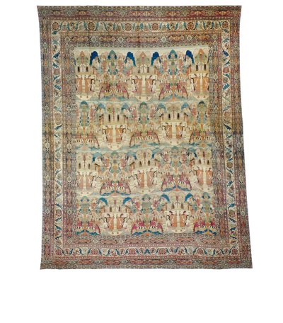 Un tapis pictural Lavar Kirman, Sud-Est de la Perse, fin du 19e siècle - Persian School