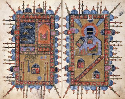 Doublures décoratives de "Dala"il al-Khayrat", vers 1800 - Persian School