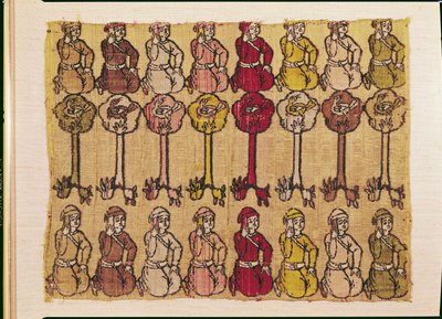 Chasseurs et oiseaux perchés dans les arbres - Persian School