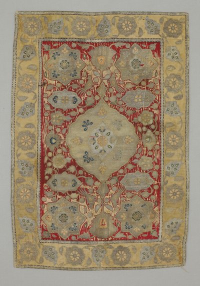 Panneau - perroquet sur une branche de rose répétée - Persian School