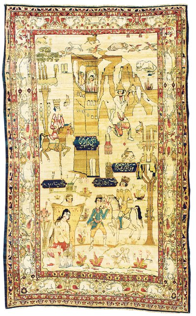 Tapis Kirman pictural, vers 1860 (textile) - Persian School