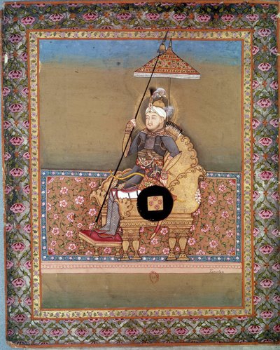 Portrait du chef mongol Tamerlan (1336-1405) (ou Timur Lang, « Timur le boiteux »). Miniature persane du 15e siècle - Persian School