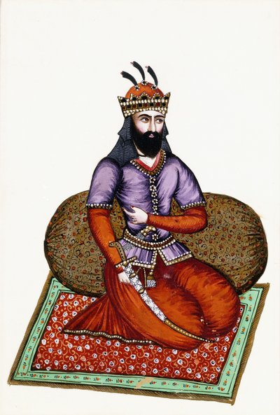 Portrait de Shah Garshab, 19ème siècle - Persian School
