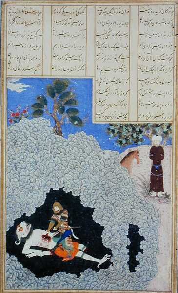 Rustam extrait le foie du démon blanc, illustration du 