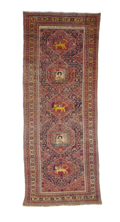 Tapis de galerie Senneh, Ouest de la Perse, 1837 - Persian School