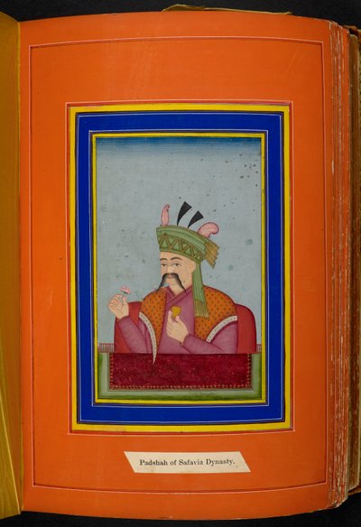 Shah Abbas I de Perse (règne 1588-1629) portrait en buste, regardant à gauche - Persian School