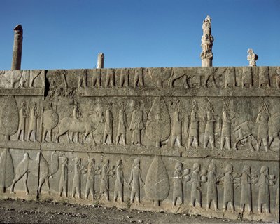 Peuples soumis offrant des cadeaux à Darius I. Reliefs de l