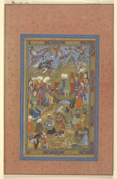 Sulayman et Bilqis sur leur trône, c.1590-1600 - Persian School