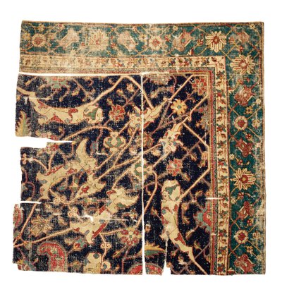 Fragment de tapis médaillon de Tabriz, nord-ouest de la Perse - Persian School