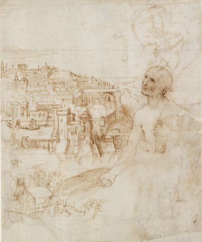 Vue de la ville de Pérouse, avec Saint Jérôme pénitent au premier plan, 1500-1504 - Perugino