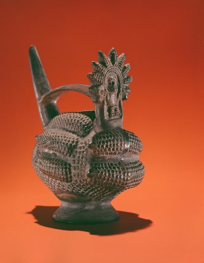 Vase en terre cuite de la déesse du maïs - Peruvian School
