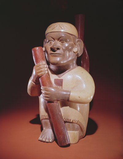 Homme assis à une jambe, culture Mochica - Peruvian School