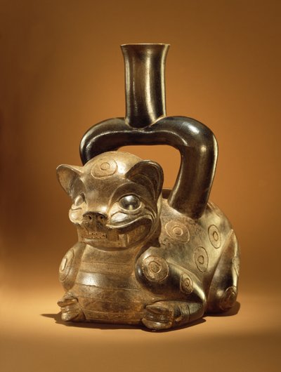 Vase avec puma, Culture Chavin, c.90 av. J.-C. - Peruvian School