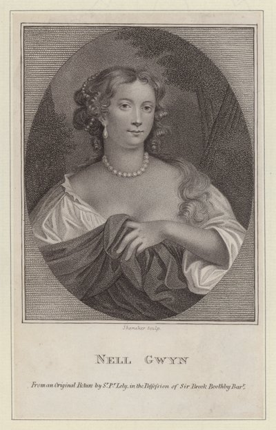 Nell Gwyn, maîtresse du roi Charles II (gravure) - Peter (after) Lely