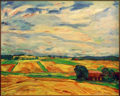 Paysage avec champs de récolte - Peter August Böckstiegel