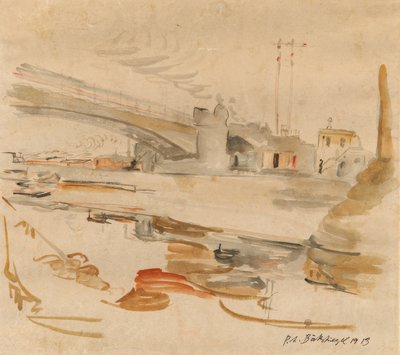 Ville avec pont - Peter August Böckstiegel
