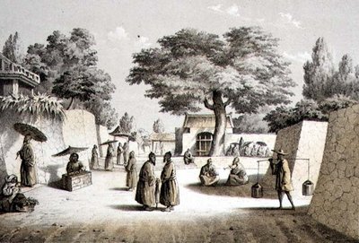 Rue à Napha, Lew Chew, gravée par T. Sinclair - Peter Bernhard Wilhelm (after) Heine