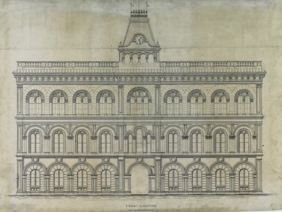 Concours du palais de justice du comté de Kings, Chicago, Illinois, Élévation - Peter Bonnett Wight