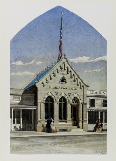 Middletown Bank, New York, Perspective - Peter Bonnett Wight