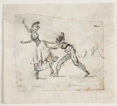 Anine Frölich et Pierre Jean Laurent dans une scène du ballet "Le camp des gitans" de Galeotti, Théâtre royal danois - Peter Cramer
