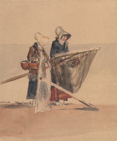Deux filles avec des filets à crevettes - Peter DeWint