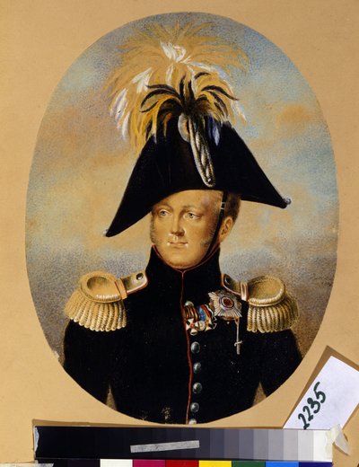 Portrait du tsar Alexandre I Pavlovitch portant différentes distinctions honorifiques - Peter Ernst Rockstuhl