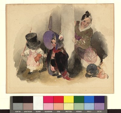Mutter mit spielenden Kindern (Der kleine Gerngross) - Peter Fendi